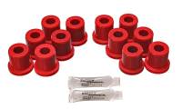 Energy Suspension 81-89 Toyota FJ40/FJ60 Landcruiser 2/4WD Red Front Leaf Spring Bushing (Set of 12) - 8.2106R