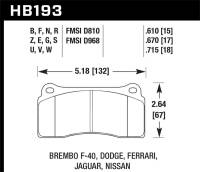 Hawk 09-11 Nissan GT-R Blue 9012 Race Rear Brake Pads - HB193E.670