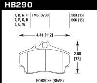 Hawk 98 Porsche 911 Targa / 99-08 911 Carrera 4 / 00-06 Boxster S Blue 9012 Rear Brake Pads - HB290E.606