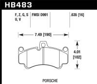 Hawk Performance - Hawk Porsche GT3 DTC-60 Street Front Brake Pads - HB483G.635 - Image 2
