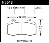 Hawk Renault Clio / Cobalt SS DTC-70 Front Brake Pads - HB548U.510