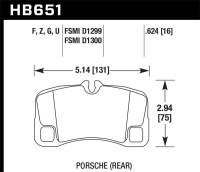 Hawk Performance - Hawk 07-08 Porsche 911 Turbo/911 GT3/911 GT3 CUP Rear Ceramic Street Brake Pads - HB651Z.624 - Image 2