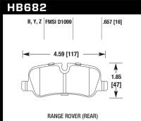 Hawk 05-09 Range Rover LR3 D1099 LTS Street Rear Brake Pads - HB682Y.657