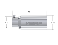 MBRP - MBRP Universal Tip 5 O.D. Dual Wall Straight 4 inlet 12 length - T5049 - Image 3