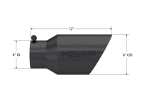 MBRP - MBRP Universal Tip 6 O.D. Dual Wall Angled 4 inlet 12 length - Black Finish - T5072BLK - Image 3