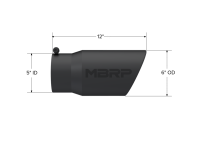 MBRP - MBRP Universal Tip 6in O.D. Angled Rolled End 5 inlet 12 length - Black Finish - T5075BLK - Image 3