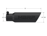 MBRP - MBRP Universal Tip 3.5 O.D. Dual Wall Angled 2.5 inlet 12 length - Black Finish - T5106BLK - Image 3