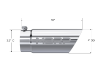 MBRP - MBRP Universal Tip 3in O.D. Dual Wall Angled 4 inlet 10 length - T5110 - Image 3