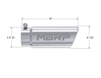 MBRP - MBRP Universal Tip 4in O.D. Angled Rolled End 3 inlet 10 length - T5112 - Image 3