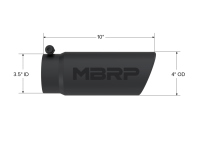 MBRP - MBRP Universal Tip 4 O.D. Angled Rolled End 3.5 inlet 10 length- Black Finish - T5112BLK - Image 3