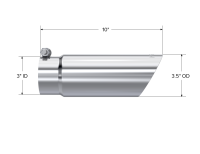 MBRP - MBRP Universal Tip 3in O.D. Dual Wall Angled End 3 inlet 12 length - T5114 - Image 3