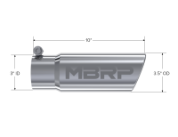 MBRP - MBRP Universal Tip 3in O.D. Angled Rolled End 3 inlet 10 length - T5115 - Image 3
