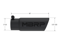 MBRP - MBRP Universal Tip 3-1/2in O.D. Angled Rolled End - 3in ID Inlet 10in Length - Black - T5115BLK - Image 3