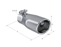 MBRP - MBRP Universal Tip 3in O.D. Oval 2 inlet 10 length - T5116 - Image 3