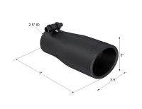 MBRP - MBRP Universal Tip 2.5 O.D. Oval End 3.75 Inlet 10in length - Black Finish - T5116BLK - Image 3