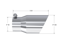MBRP - MBRP Universal Tip 4in O.D. Dual Wall Angled 3in inlet 8in length T304 - T5122 - Image 3