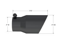 MBRP - MBRP Tip 3in Round x 4in Inlet OD Dual Walled Angled Black Tip - Fits all 3in Exhausts - T5122BLK - Image 3