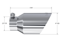MBRP - MBRP Universal Tip 4in O.D. Dual Wall Angled 2.5in inlet 8in length T304 - T5123 - Image 3