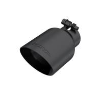 MBRP - MBRP Universal 4in OD Dual Wall Angled 2.5in Inlet 8in Lgth Exhaust Tip - Black - T5123BLK - Image 2