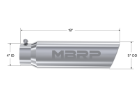 MBRP - MBRP Universal 5in OD Angled Rolled End 4in Inlet 18in Lgth T304 Exhaust Tip - T5124 - Image 3