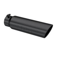 MBRP - MBRP Universal 5in OD Angled Rolled End 4in Inlet 18in Lgth Black Finish Exhaust Tip - T5124BLK - Image 2