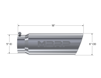 MBRP - MBRP Universal Tip 6in OD Angled Rolled End 5in Inlet 18in Lgth T304 Exhaust - T5125 - Image 3