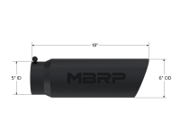 MBRP - MBRP Universal Tip 6in OD Angled Rolled End 5in Inlet 18in Lgth Black Finish Exhaust - T5125BLK - Image 3