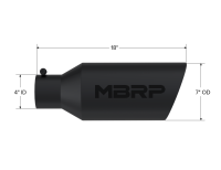 MBRP - MBRP Universal Exhaust Tip 7in O.D. Rolled End 4in Inlet 18in Length - Black - T5126BLK - Image 3