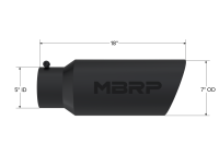 MBRP - MBRP Universal Tip 7in O.D. Rolled End 5in inlet 18in length Black - T5127BLK - Image 3