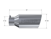 MBRP - MBRP Universal Tip 8in OD Rolled End 5in Inlet 18in Length T304 - T5129 - Image 3