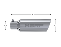 MBRP - MBRP Universal Tip 6in OD Rolled End 4in Inlet 18in Length T304 - T5130 - Image 3