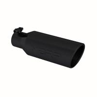 MBRP - MBRP Universal Tip 4in O.D. Angled Rolled End 2.5in inlet 12in length Black - T5150BLK - Image 2