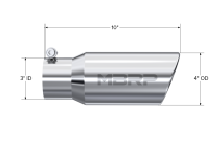 MBRP - MBRP Universal Tip 4in OD 3in Inlet 10in Length Angled Rolled End T304 - T5155 - Image 3
