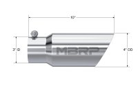 MBRP - MBRP Universal Tip 4in OD 3in Inlet 10in Length Dual Wall Angled End T304 - T5156 - Image 3