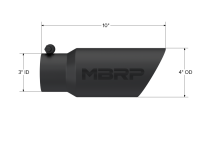 MBRP - MBRP Universal Tip 4in OD 3in Inlet 10in Length Dual Wall Angled End Black - T5156BLK - Image 3