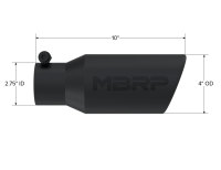 MBRP - MBRP Universal Angled Rolled End Tip 4in OD / 2-3/4in Inlet / 10in Length - Black - T5157BLK - Image 3