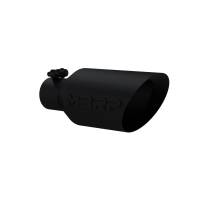 MBRP - MBRP Universal Dual Wall Angle Rolled End Tip 4-1/2in OD / 2-1/2in Inlet / 11in Length - Black - T5161BLK - Image 2