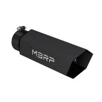MBRP - MBRP Universal Hex Tip 4in Inlet 16in Length w/ Logo - Black Coated - T5164BLK - Image 2