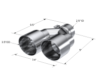 MBRP - MBRP Universal T304 SS Dual Tip 3.5in OD/2.5in Inlet - T5170 - Image 2