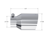 MBRP - MBRP Universal T304 SS Tip 4in OD/2.5in Inlet/6.5in L - T5176 - Image 3