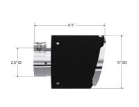 MBRP - MBRP Universal Carbon Fiber Tip 2.5in ID / 5in OD Out / 6.5in Length Angle Cut Dual Wall - T5190CF - Image 4