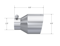 MBRP - MBRP Universal Stainless Steel Tip 2.5in ID / 4.5in OD Out / 6.5in Length Angle Cut Single Wall - T5191 - Image 2
