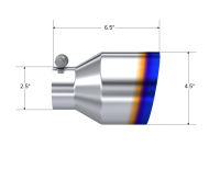 MBRP - MBRP Universal Burnt SS Tip 2.5in ID / 4.5in OD Out / 6.5in Length Angle Cut Single Wall - T5191BE - Image 2
