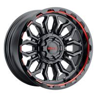 Weld - Weld Off-Road W140 20X10 Flare 6X135 6X139.7 ET-18 BS4.75 Gloss Black MIL Red 106.1 - W14000098475 - Image 1
