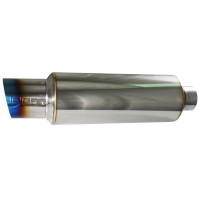 Injen - Injen 2 3/8 Universal Muffler w/Titanium burnt rolled Tip and stainless steel resonated inner wall - SES225TT - Image 1