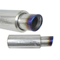 Injen - Injen 2 3/8 Universal Muffler w/Titanium burnt rolled Tip and stainless steel resonated inner wall - SES225TT - Image 5