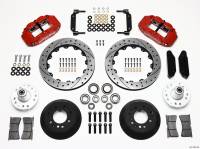 Wilwood Narrow Superlite 6R Front Hub Kit 12.88in Drilled Red 1970-1973 Mustang Disc Spindle - 140-10220-DR