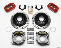 Wilwood Dynapro Low-Profile 11.00in P-Brake Kit Drill-Red Mopar/Dana 2.36in Off w/Snap Ring Brng - 140-11395-DR