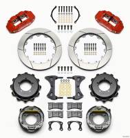 Wilwood Narrow Superlite 4R Rear Kit 12.88in Drilled Red Speedway Eng Floater w/ New Style End - 140-11877-R