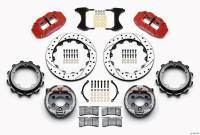 Wilwood Narrow Superlite 4R Rear P-Brk Kit 12.88in Drill Red Strange Eng Floater 3.49in Offset - 140-12435-DR